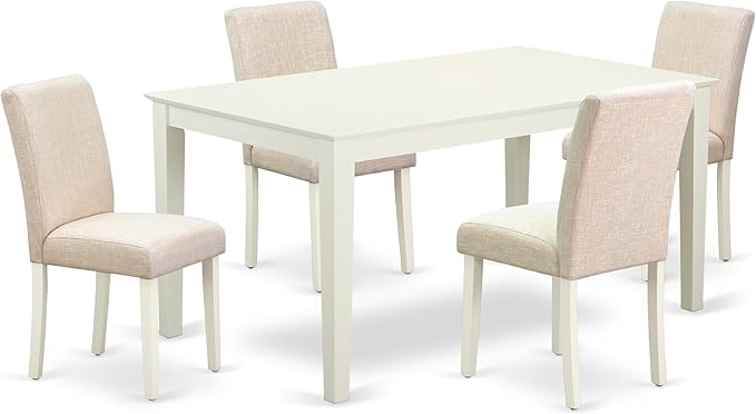 East West Furniture CAAB5-LWH-02 5 Piece Modern Dining Table Set Includes a by EastWestFurniture