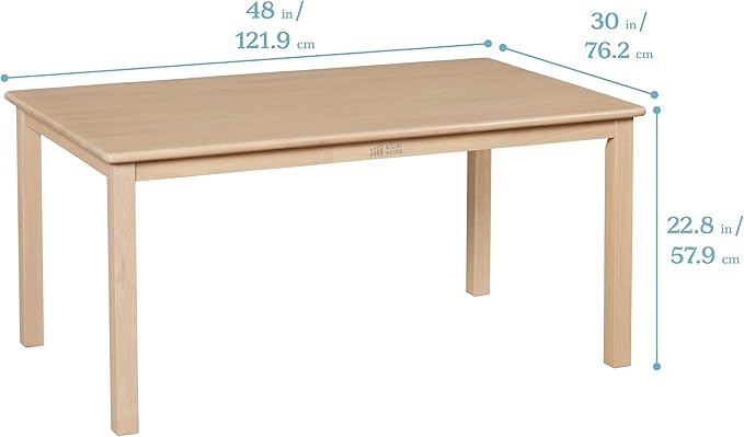 ECR4Kids 30in x 48in Rectangular Hardwood Table - Image 3