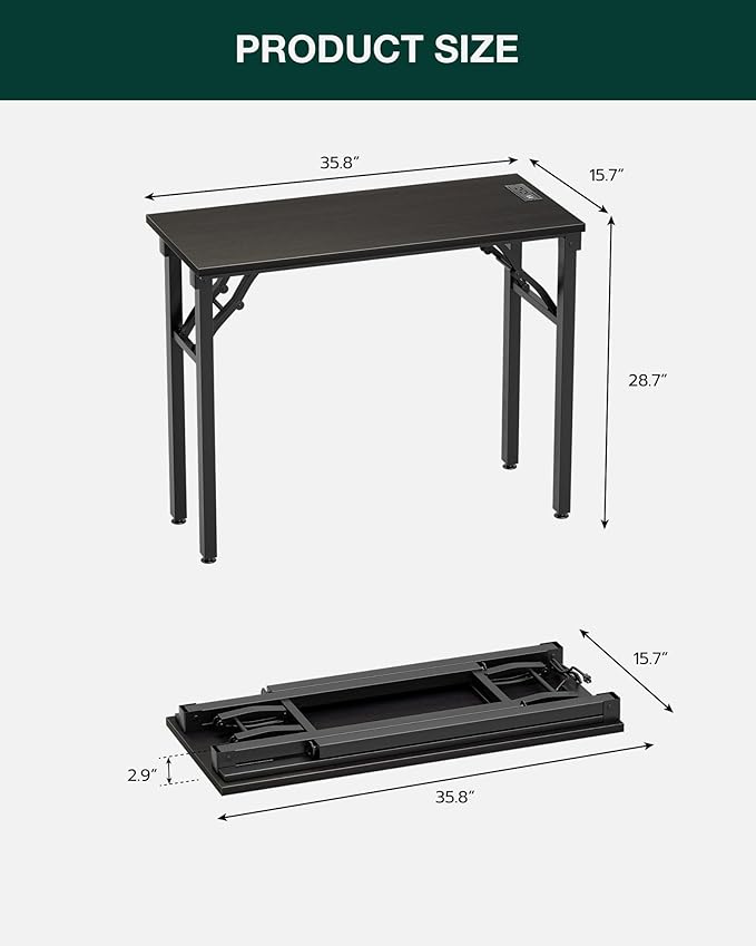 Frylr Small Folding Computer Desk – 35.8 Inch Portable Table - Image 2