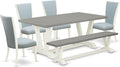 East West Furniture V097VE215-6 6 Piece Kitchen Table Set Contains a Rectangle by EastWestFurniture