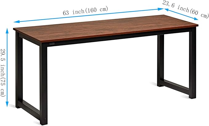 Decoholic 63 Inch Computer Desk, Home & Office PC Laptop Study Writing Table - Image 3