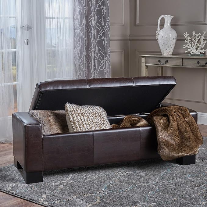 Ball & Cast 50.8" Upholstered PU Storage Ottoman - Image 4