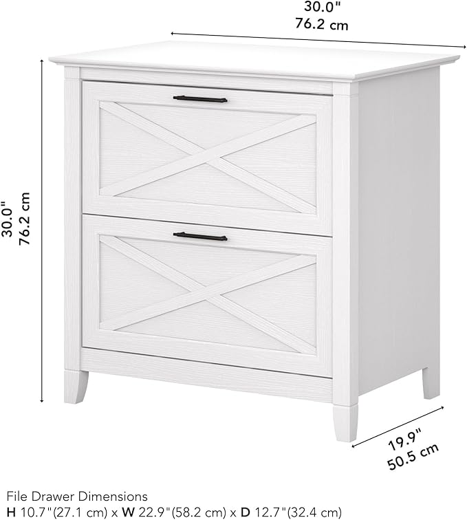 Bush Furniture Key West Lateral File Cabinet, Modern Farmhouse 2 Drawer File - Image 3