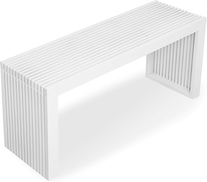 SWEVEN Bamboo Natural 36 inch Wooden Bench, Small Wood Benches by SWEVEN