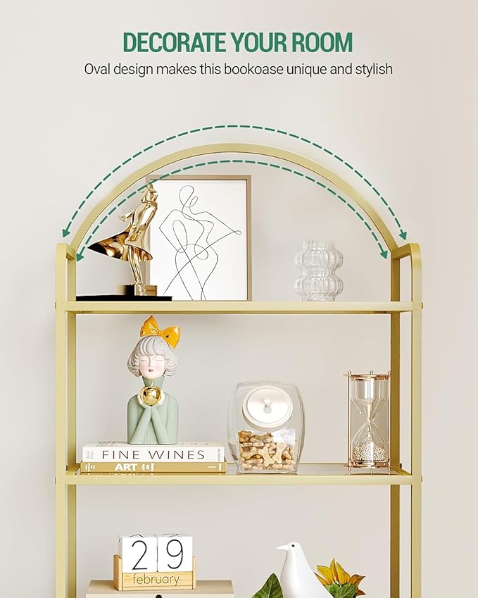 Bookcase Bookshelf, Tempered Glass Bookshelves, Slim Shelving Unit - Image 5