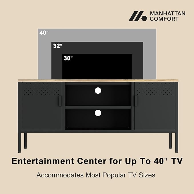 Manhattan Comfort Landen 47" Modern Metal TV Stand - Image 5