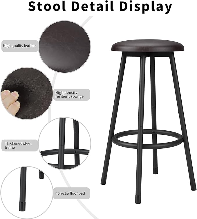 5-Piece Bar Table and Chairs Set, 47.2'' Pub Table Set - Image 5