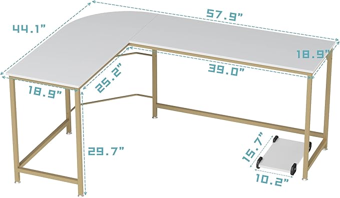 Teraves Reversible L Shaped Desk White - Image 3