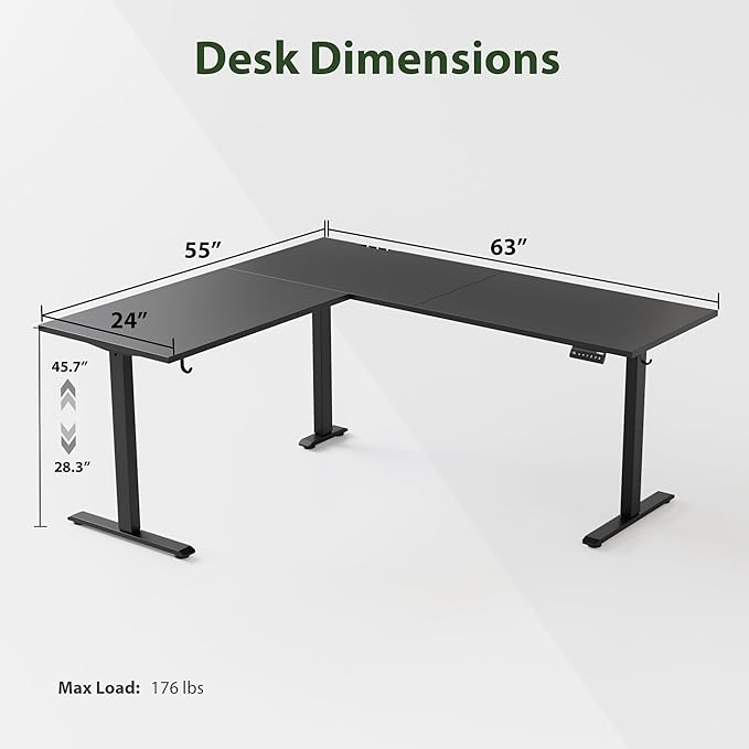 Agilestic L Shaped Standing Desk Adjustable Height, Electric Corner Standing - Image 3