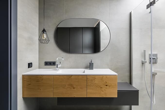 ANDY STAR Oval Bathroom Mirrors, 30x48’’ Double Vanity Mirror, Stainless Steel - Image 3