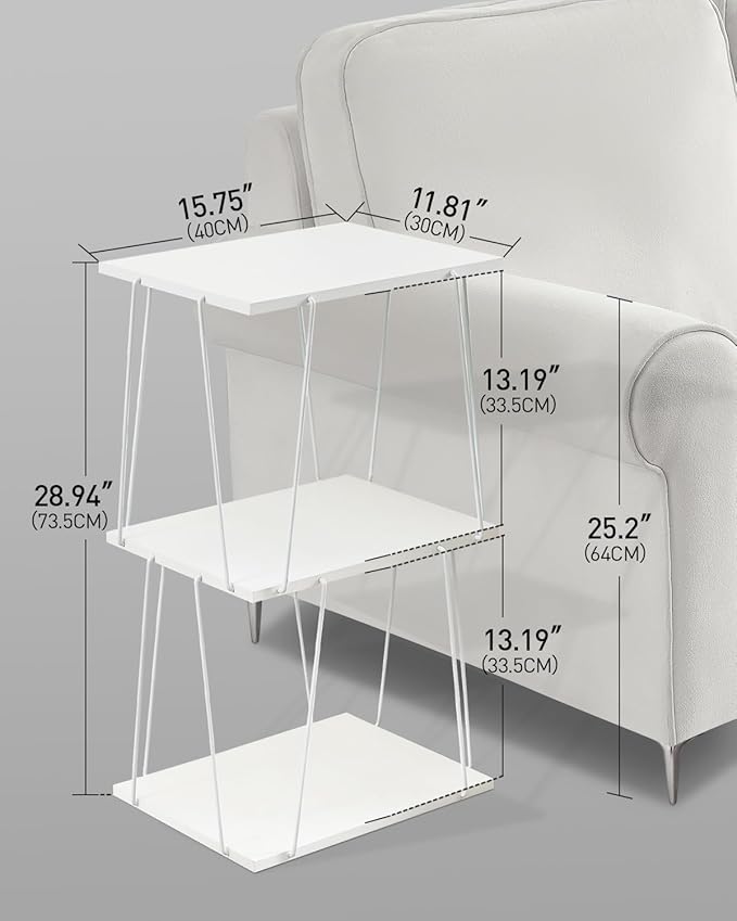 Tall Side Table, Small End Table, 29 inch High Accent Table, Bedside Table - Image 3