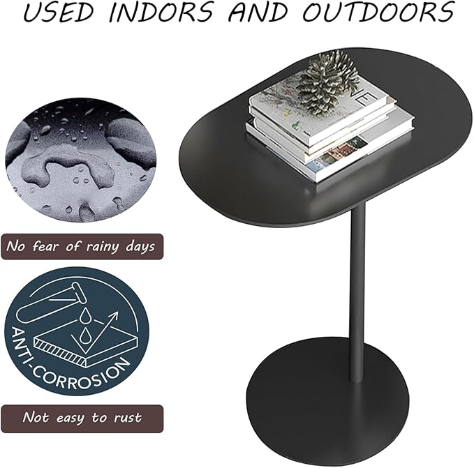 Modern Metal Side Table C Shaped End Table - Image 5