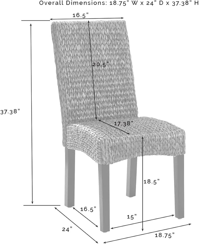 Crosley Furniture Edgewater Handwoven Natural Fiber Rattan Dining Chairs Set of - Image 5