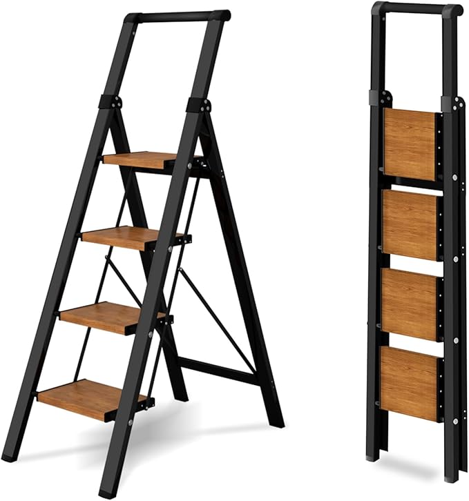 4 Step Ladder, Lightweight Folding Step Stool by STEPLADDER