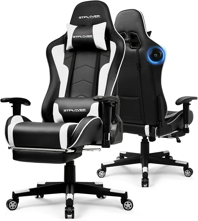 GTPLAYER Gaming Chair with Bluetooth Speakers and Footrest, Ergonomic Gamer by GTPLAYER