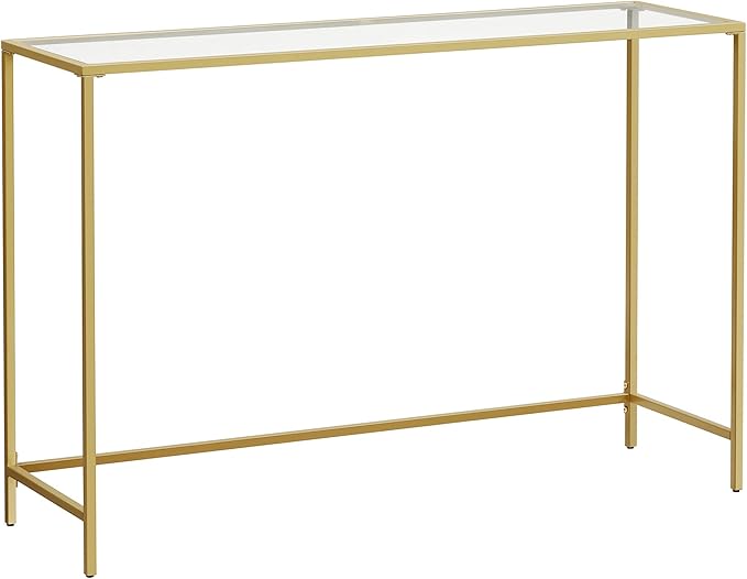 VASAGLE 47.2 Inches Console Table, Tempered Glass Sofa Table, Modern Entryway by VASAGLEbySONGMICSHOME