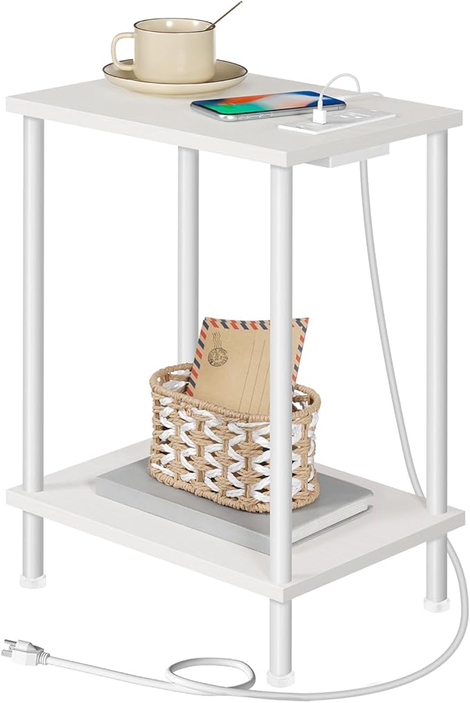 HOOBRO Side Table with Charging Station, End Table with USB Ports and Outlets by HOOBRO