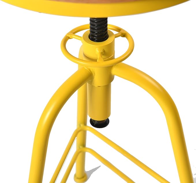 Topower Antique Industrial Design Metal Adjustable Height Bar Stool Kitchen - Image 7