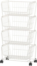 PUSDON Stackable Metal Storage Carts, Dual Use Shelf by PUSDON