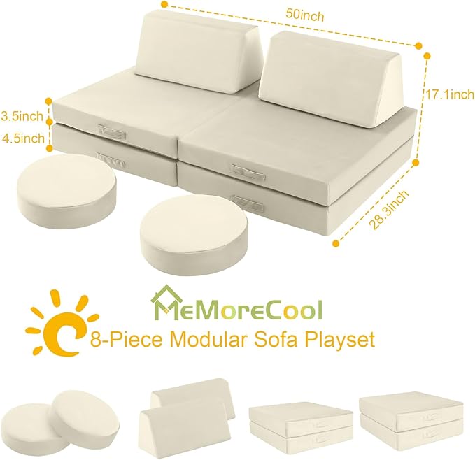 MeMoreCool Modular Kids Play Couch - Image 6