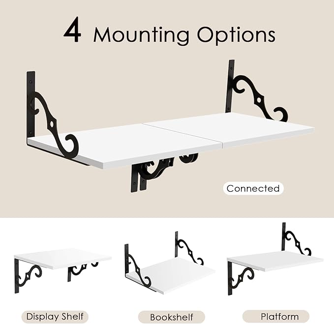 DINZI LVJ Deep Floating Shelves, Wide Display Shelf Wall Mounted - Image 4