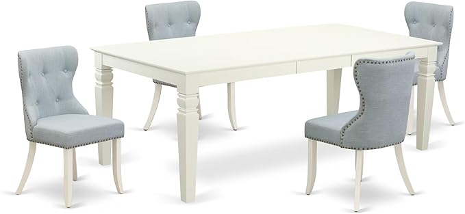East West Furniture LGSI5-LWH-15 5 Piece Dinette Set Includes a Rectangle by EastWestFurniture