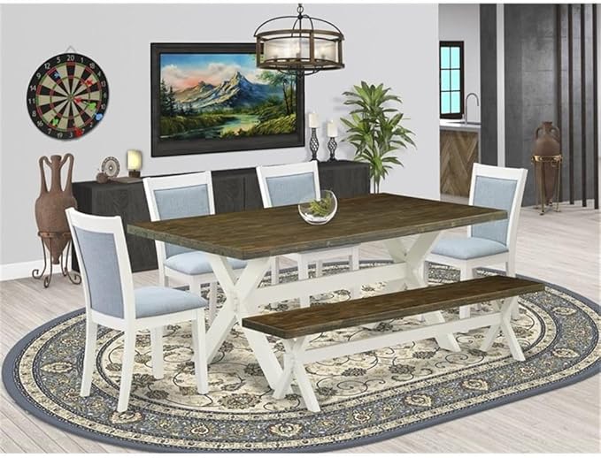 East West Furniture X077MZ015-6 6 Piece Dining Table Set Contains a Rectangle - Image 2