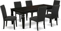 East West Furniture LGDR7-BLK-24 7 Piece Dining Table Set Consist of a by EastWestFurniture