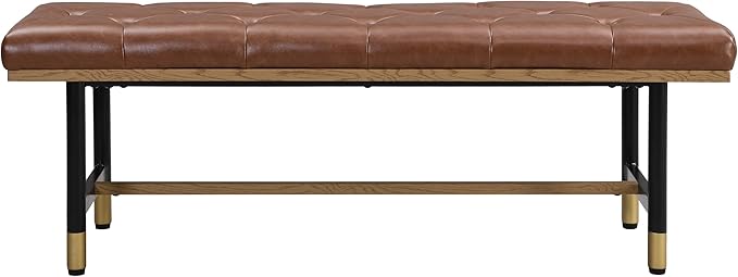 Modern Faux Leather Bench for Living Room and Bedroom, End of Bed Entryway Bench - Image 7