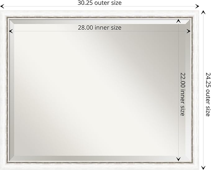 Amanti Art White Bathroom Mirror - Image 4