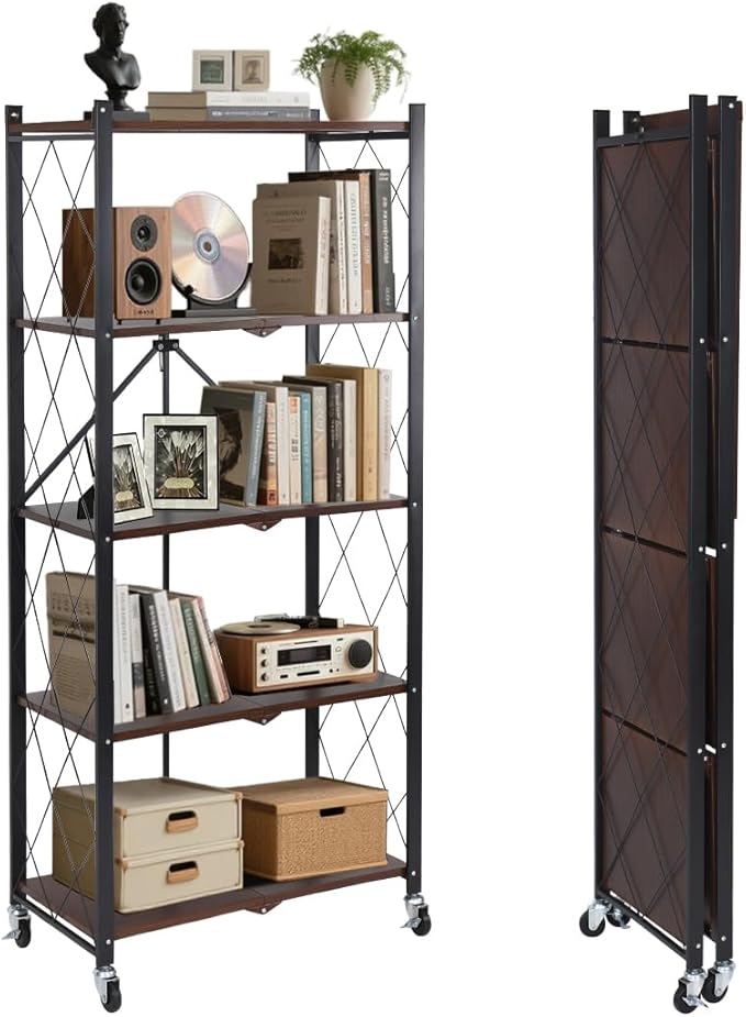 BAOYOUNI 5-Tier Vintage Industrial Bookshelf by BAOYOUNI