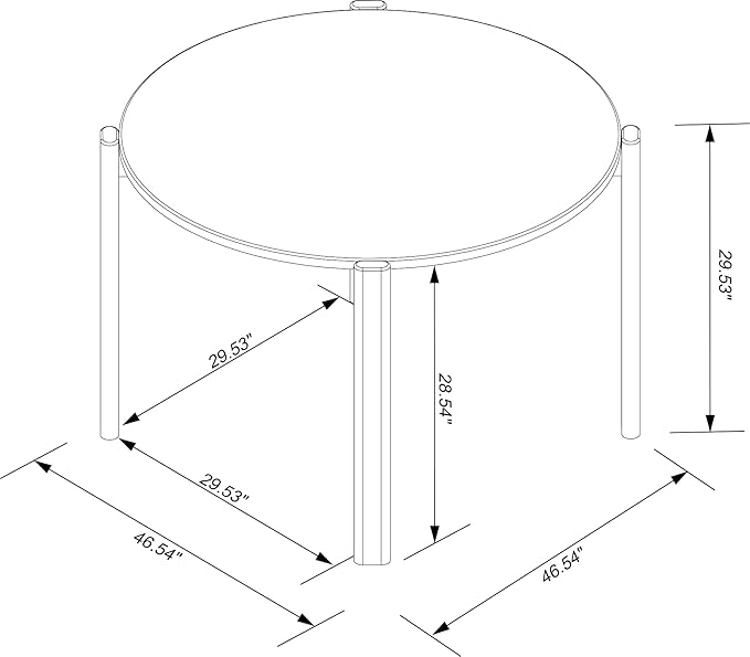 Manhattan Comfort Gales 46-Inch Mid Century Modern Round Dining Table - Image 3