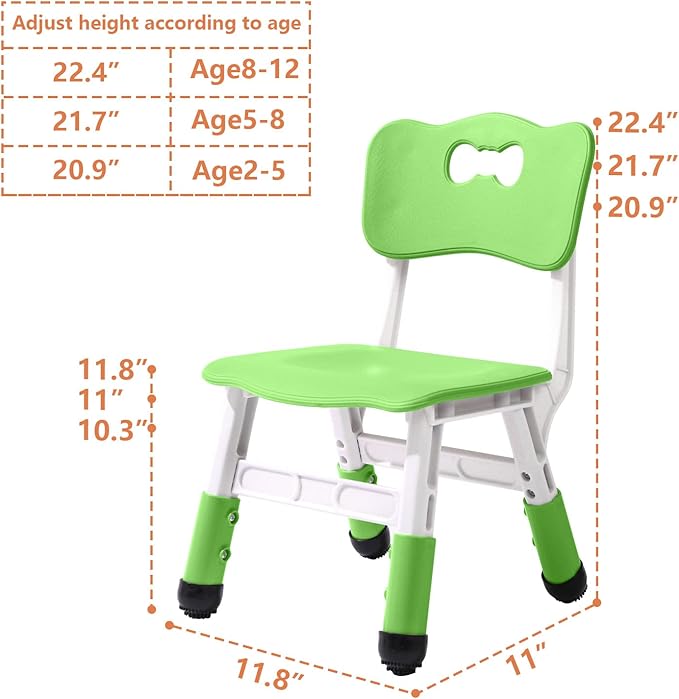 4 Piece Kids Chair Set 3 Levels Adjustable Stackable Kids Chairs Ideal - Image 2