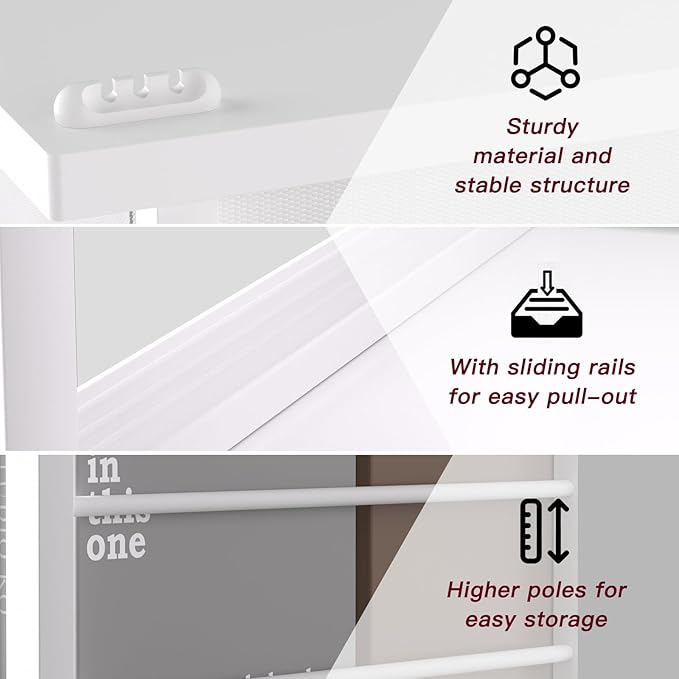 Side Table with Charging Station and Drawer, Narrow End Table with USB Ports - Image 5