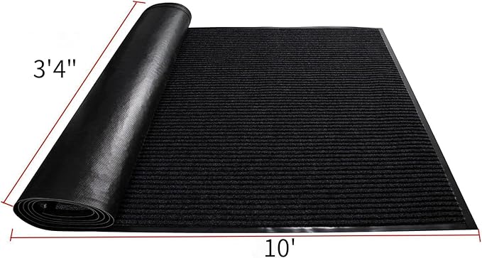 TANYOYO 3' X 10' Commercial Grade Door Floor Mat Brush Step Entrance Mat Vinyl - Image 3
