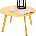 Outdoor Side Table, Outdoor/Indoor Metal Steel Patio Coffee Table, Round by Meluvici
