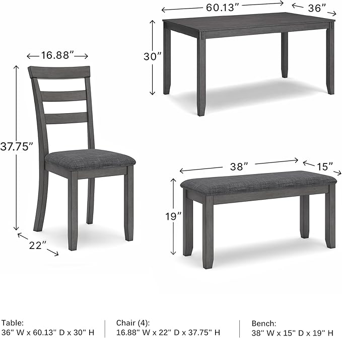 Signature Design by Ashley Bridson Modern 6 Piece Dining Set, Includes Dining - Image 6
