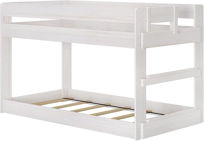 Max & Lily Modern Farmhouse Low Bunk Bed, Twin-Over-Twin Bed Frame - Image 4