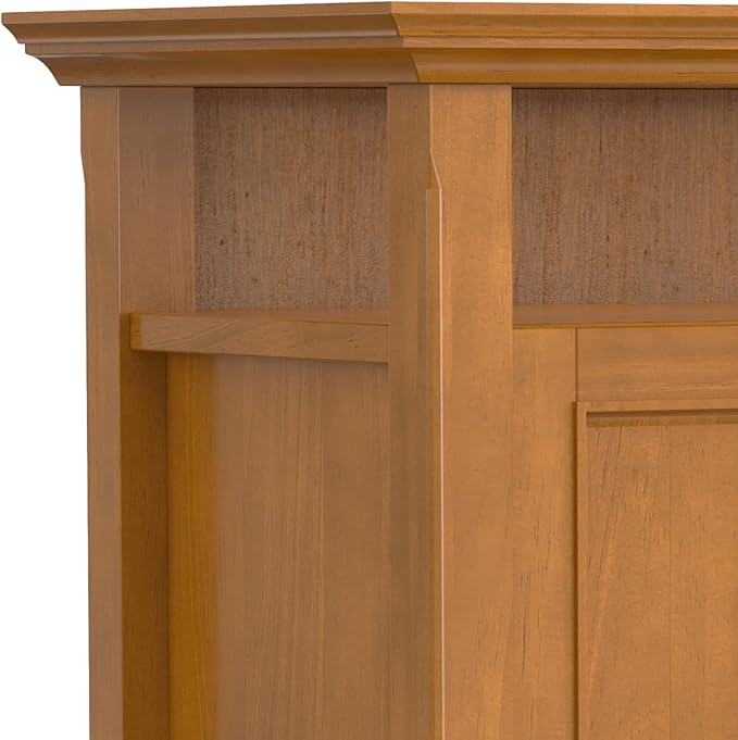 SIMPLIHOME Amherst 54-inch Wide Solid Wood TV Stand in Light Golden Brown - Image 7