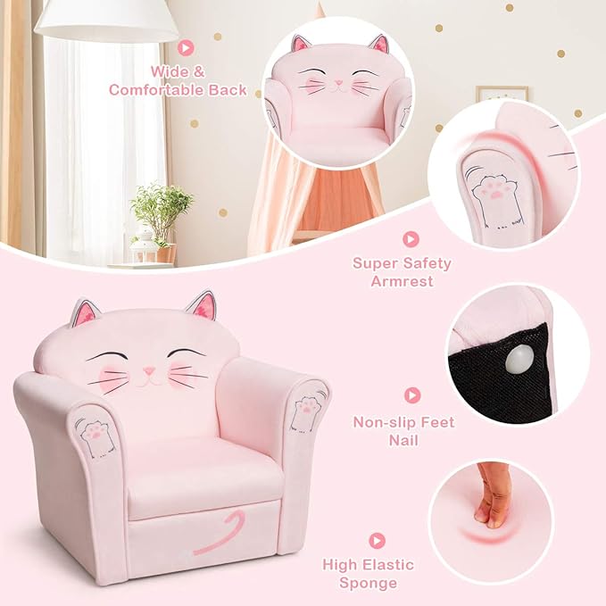Costzon Kids Couch, Children's Sofa Armrest Chair - Image 4