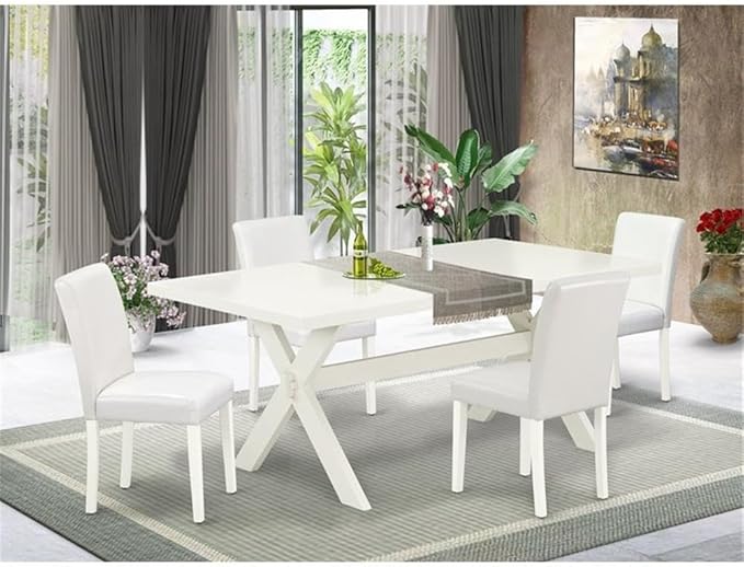 East West Furniture X027AB264-5 5 Piece Dining Table Set Includes a Rectangle - Image 2