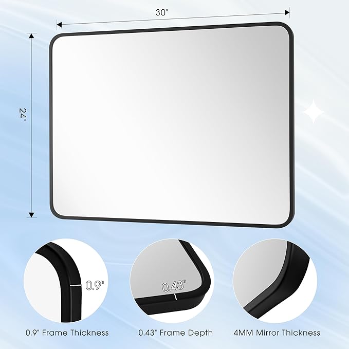 24x30 Inch Rectangle Bathroom Mirror - Image 7