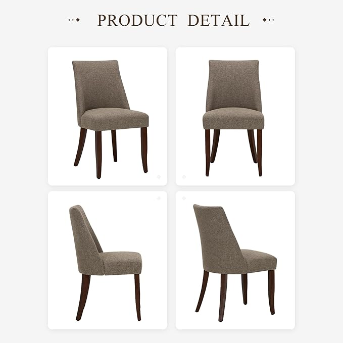 COLAMY Upholstered Dining Chairs Set of 2, Mid Century Modern Kitchen Chairs - Image 7