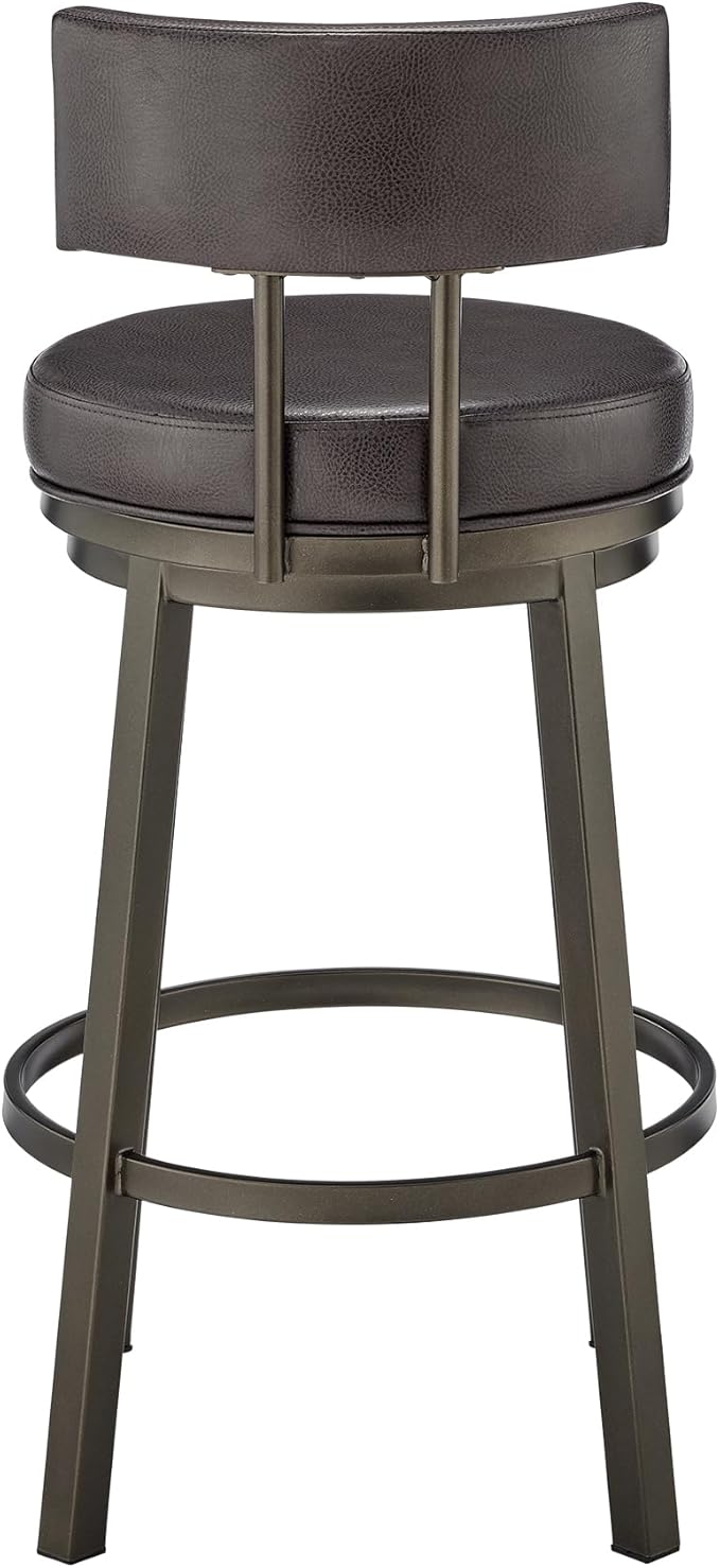 Armen Living Dalza Swivel Counter or Bar Stool in Mocha Finish - Image 7