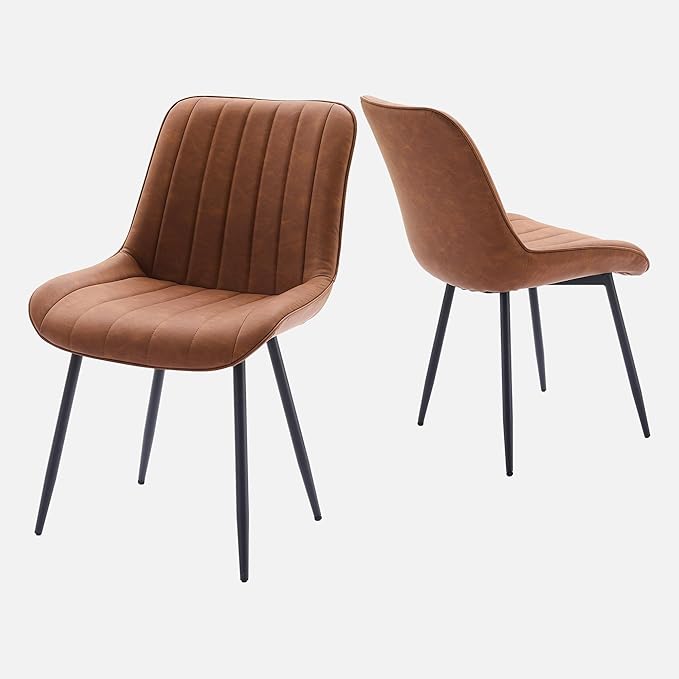 Dining Chairs Set of 2, Upholstered PU Leather Kitchen & Dining Chairs by Unknown