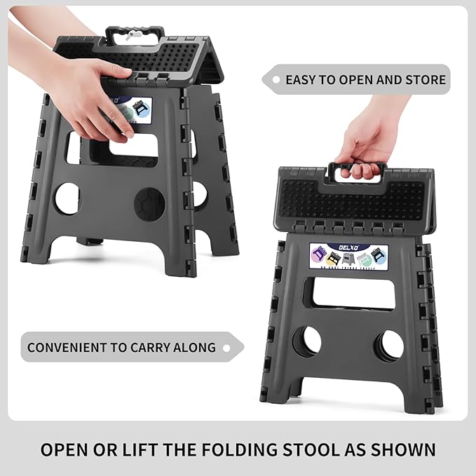 Delxo Folding Step Stool 13 inch Height Heavy Duty Foldable Step Stools - Image 5