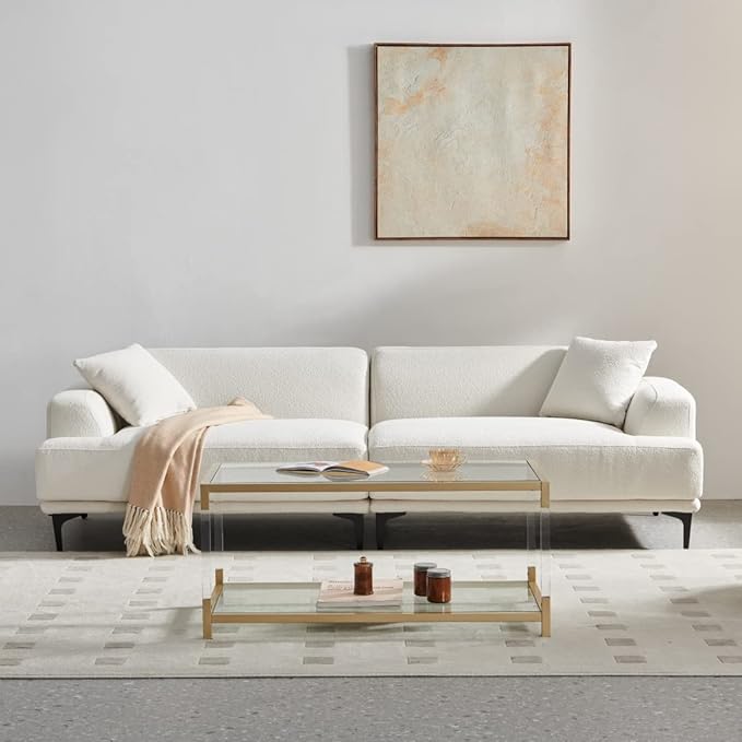 AGV LIGHTING 202205 BLEVIO Coffee Table, Modern Design Dual-Layer Coffee Table - Image 4