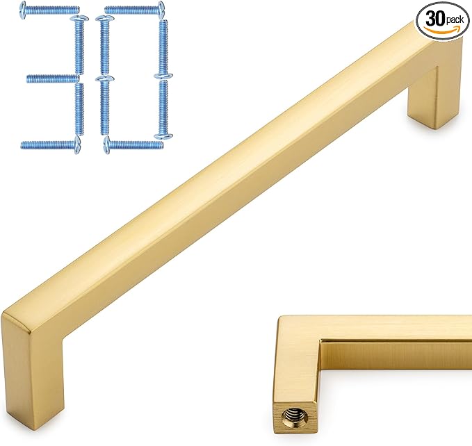 KOOFIZO 30-Pack Solid Square Bar Cabinet Handle by Koofizo