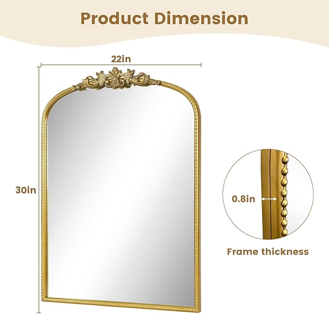 WallBeyond Gold Vintage Mirror - Image 8
