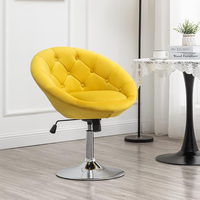 Roundhill Furniture Noas Velvet Upholstered Tufted Back Swivel Accent Chair by RoundhillFurniture